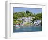 A Dinghy Sails Past the Village of Boddinick Near Fowey, Cornwall, England, United Kingdom, Europe-David Clapp-Framed Photographic Print