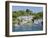 A Dinghy Sails Past the Village of Boddinick Near Fowey, Cornwall, England, United Kingdom, Europe-David Clapp-Framed Photographic Print