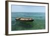 A Dingy Floats by Itself on Open Green Waters Near the Southern Coast of Cuba-James White-Framed Photographic Print