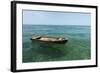 A Dingy Floats by Itself on Open Green Waters Near the Southern Coast of Cuba-James White-Framed Photographic Print