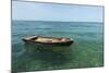 A Dingy Floats by Itself on Open Green Waters Near the Southern Coast of Cuba-James White-Mounted Photographic Print