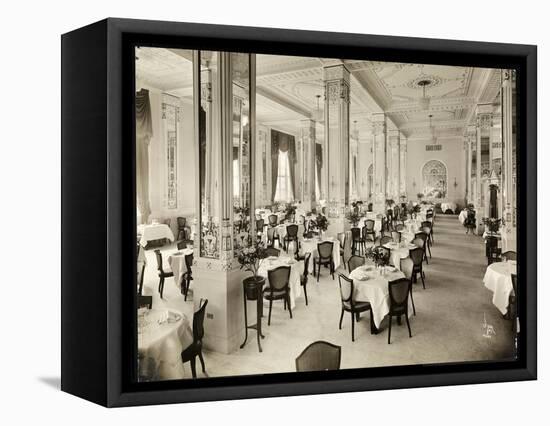 A Dining Room at the Robert Treat Hotel, Newark, New Jersey, 1916-Byron Company-Framed Stretched Canvas