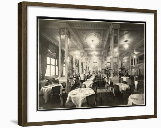 A Dining Room at the Robert Treat Hotel, Newark, New Jersey, 1916-Byron Company-Framed Giclee Print