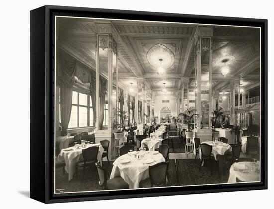 A Dining Room at the Robert Treat Hotel, Newark, New Jersey, 1916-Byron Company-Framed Stretched Canvas