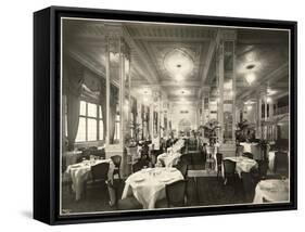 A Dining Room at the Robert Treat Hotel, Newark, New Jersey, 1916-Byron Company-Framed Stretched Canvas