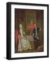 A Dinner Conversation (A Man and Woman Drinking at Supper)-Marcellus the Younger Laroon-Framed Giclee Print