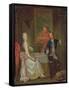 A Dinner Conversation (A Man and Woman Drinking at Supper)-Marcellus the Younger Laroon-Framed Stretched Canvas