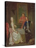 A Dinner Conversation (A Man and Woman Drinking at Supper)-Marcellus the Younger Laroon-Stretched Canvas