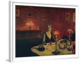 'A Dinner Table at Night', 1884.-John Singer Sargent-Framed Premium Giclee Print