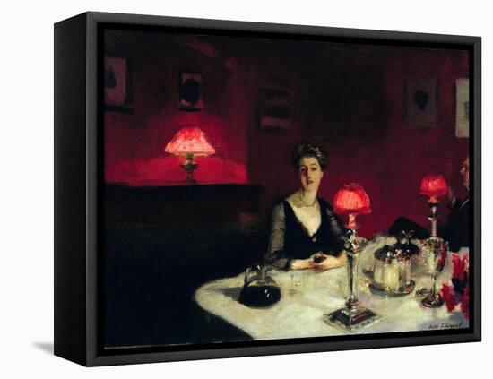 A Dinner Table at Night-John Singer Sargent-Framed Stretched Canvas