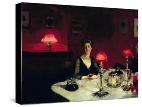 A Dinner Table at Night-John Singer Sargent-Stretched Canvas