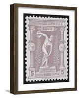 A Discus Thrower. Greece 1896 Olympic Games 5 Lepta Unused - Philatelic Collections,-null-Framed Giclee Print