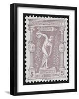 A Discus Thrower. Greece 1896 Olympic Games 5 Lepta Unused - Philatelic Collections,-null-Framed Giclee Print