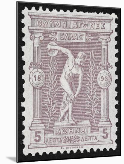 A Discus Thrower. Greece 1896 Olympic Games 5 Lepta Unused - Philatelic Collections,-null-Mounted Giclee Print