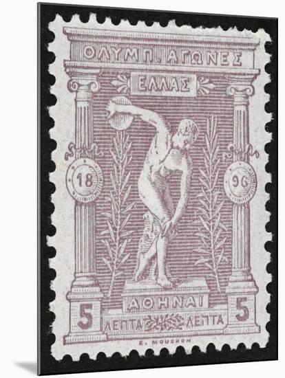 A Discus Thrower. Greece 1896 Olympic Games 5 Lepta Unused - Philatelic Collections,-null-Mounted Giclee Print