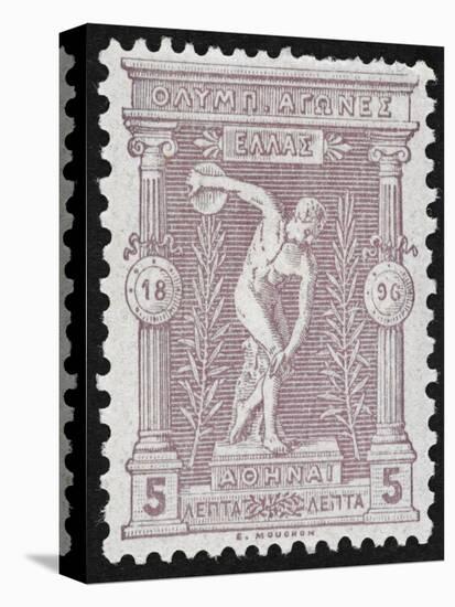 A Discus Thrower. Greece 1896 Olympic Games 5 Lepta Unused - Philatelic Collections,-null-Stretched Canvas