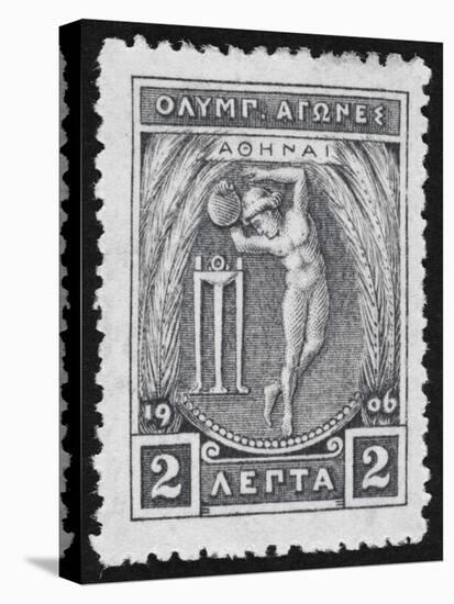 A Discus Thrower. Greece 1906 Olympic Games 2 Lepta, Unused-null-Stretched Canvas