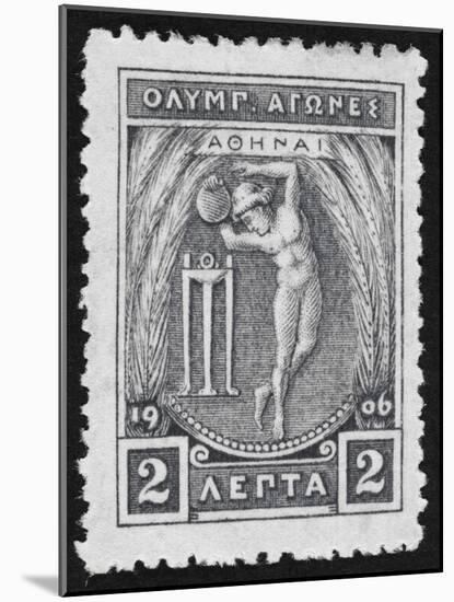 A Discus Thrower. Greece 1906 Olympic Games 2 Lepta, Unused-null-Mounted Giclee Print