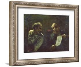 A Discussion in the Studio, 1852-55-Honore Daumier-Framed Giclee Print