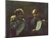 A Discussion in the Studio, 1852-55-Honore Daumier-Mounted Giclee Print