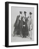A Dispute Outside the Courtroom, from the series 'Les Gens de Justice' c.1846-Honore Daumier-Framed Giclee Print