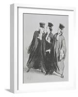A Dispute Outside the Courtroom, from the series 'Les Gens de Justice' c.1846-Honore Daumier-Framed Giclee Print
