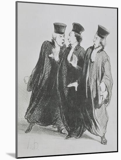 A Dispute Outside the Courtroom, from the series 'Les Gens de Justice' c.1846-Honore Daumier-Mounted Giclee Print