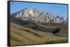 A Distant House in the Grasslands with Views of Mountains in the Distance, Bamiyan Province-Alex Treadway-Framed Stretched Canvas