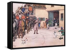 A Distant Response Is Heard from the Yard, and Mr Pickwick, and Mr Turpin Came Running Down-Cecil Aldin-Framed Stretched Canvas