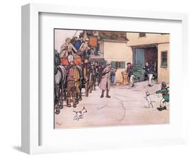 A Distant Response Is Heard from the Yard, and Mr Pickwick, and Mr Turpin Came Running Down-Cecil Aldin-Framed Giclee Print