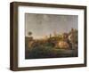 A Distant View of Dordrecht with Sleeping Herdsman and Five Cows-Aelbert Cuyp-Framed Giclee Print