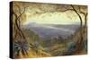 A Distant view of Nice from the Hills, 1876 watercolor-Edward Lear-Stretched Canvas