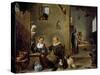 A Distillery with an Elderly Man Buying Gin from a Woman, C. 1640-49-David the Younger Teniers-Stretched Canvas
