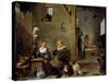 A Distillery with an Elderly Man Buying Gin from a Woman, C. 1640-49-David the Younger Teniers-Stretched Canvas