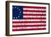 A distressed version of the 13 star Betsy Ross American flag.-Vernon Lewis Gallery-Framed Art Print