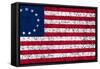 A distressed version of the 13 star Betsy Ross American flag.-Vernon Lewis Gallery-Framed Stretched Canvas