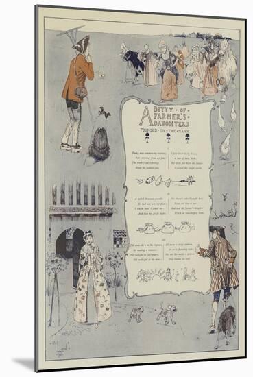 A Ditty of Farmer's Daughters-Cecil Aldin-Mounted Giclee Print