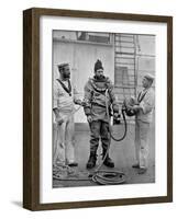 A Diver from the Battleship HMS 'Camperdown' in His Diver's Dress, 1896-Gregory & Co-Framed Giclee Print
