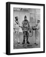A Diver from the Battleship HMS 'Camperdown' in His Diver's Dress, 1896-Gregory & Co-Framed Giclee Print