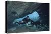 A Diver Using a Diver Propulsion Vehicle in the Blue Springs Cave System-null-Stretched Canvas