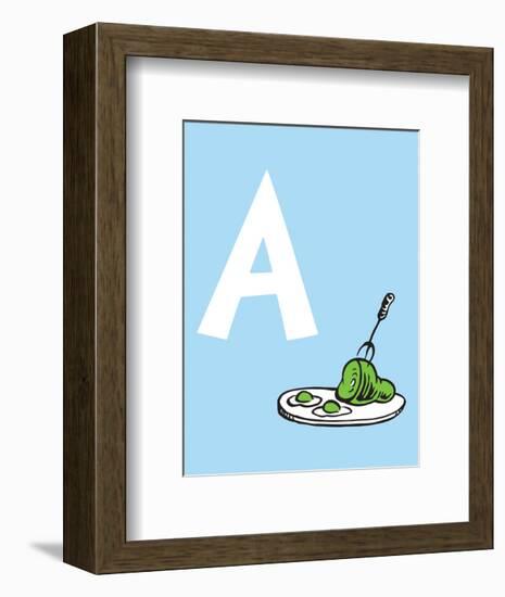 A - Do You Like Green Eggs and Ham? (on blue)-Theodor (Dr. Seuss) Geisel-Framed Art Print