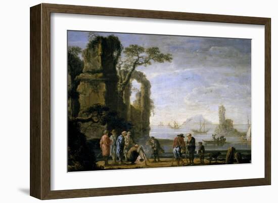 A Dock, 17th Century, Flemish School-Jan De momper-Framed Giclee Print