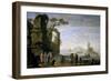 A Dock, 17th Century, Flemish School-Jan De momper-Framed Giclee Print