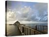 A Dock and Palapa, Placencia, Belize-William Sutton-Stretched Canvas