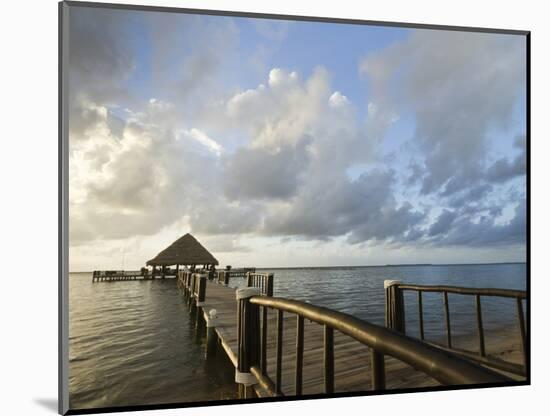 A Dock and Palapa, Placencia, Belize-William Sutton-Mounted Photographic Print