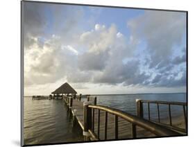 A Dock and Palapa, Placencia, Belize-William Sutton-Mounted Photographic Print