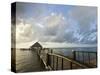 A Dock and Palapa, Placencia, Belize-William Sutton-Stretched Canvas