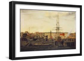 A Dockyard at Wapping-Francis Holman-Framed Giclee Print