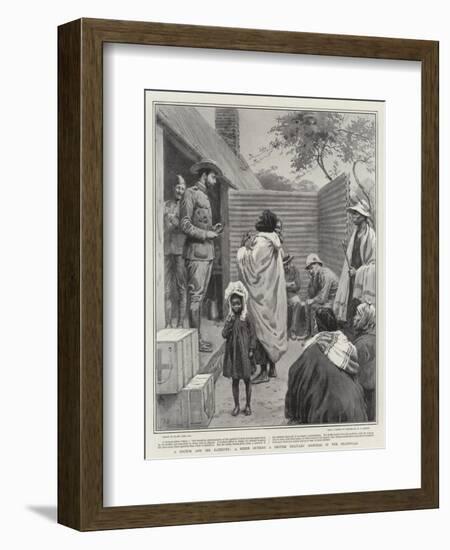 A Doctor and His Patients, a Scene Outside a British Military Hospital in the Transvaal-Frank Dadd-Framed Giclee Print