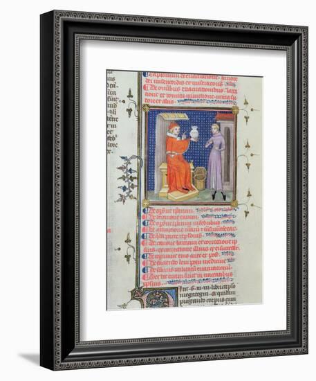 A Doctor Performing a Urine Analysis, from a Manuscript by Rhazes-null-Framed Giclee Print